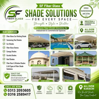 Fiber Glass Shade - UV Sheet - Parking Shade - Canopy Shade - Shades