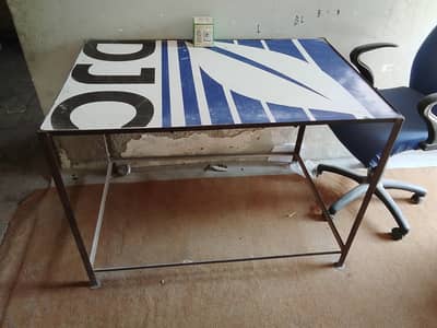 Heavy Iron Frame Study Table / Office Desk – Strong L-Shape fram Build