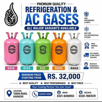 AC & Refrigeration Gas Available | R410 R22 R134 R404