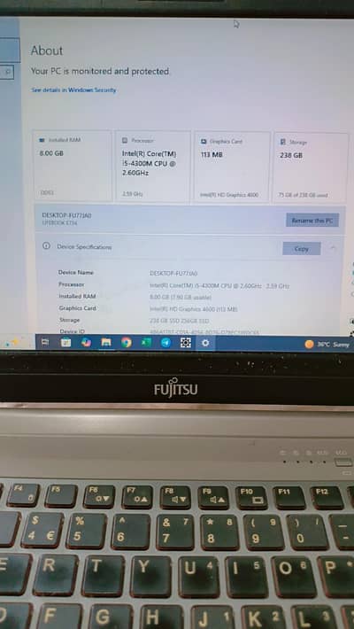 Fujitsu Intel Core i5 Laptop For Sale