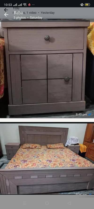 King size Bed with Two side Table