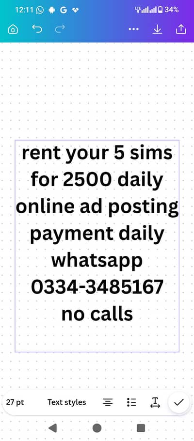 work from home. payment daily
