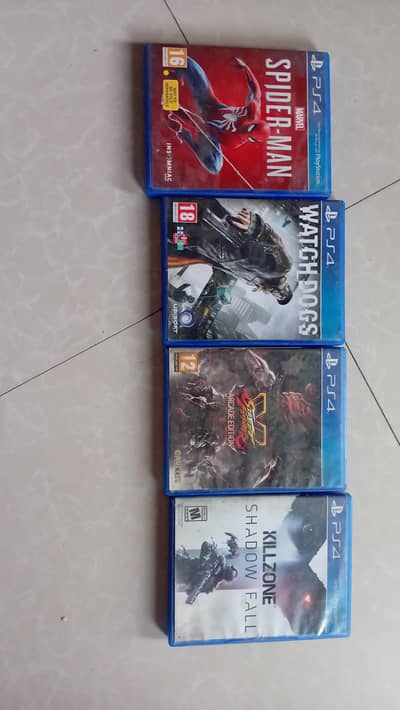 spider man1,watch dogs1,street fighter edition5 and kill zone shadow f