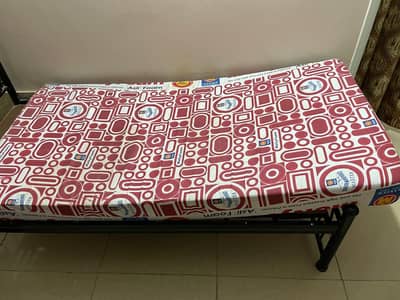 single iron bed with moltye foam mattress