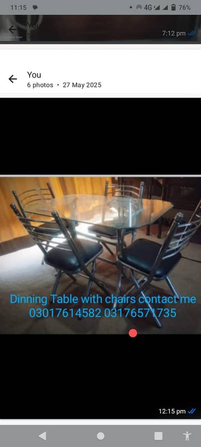 Dinning table With Four Chairs