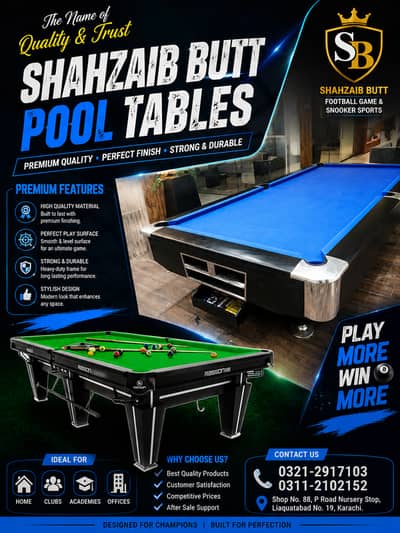 Snooker Table / Pool/ Billiard Table/ Table Tennis Game , Ludo , Ches