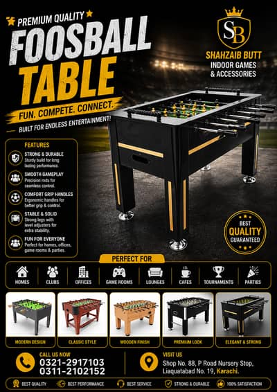 Football Game , Foosball , Pati , Snooker , Ludo , Chess ,Caroom Board