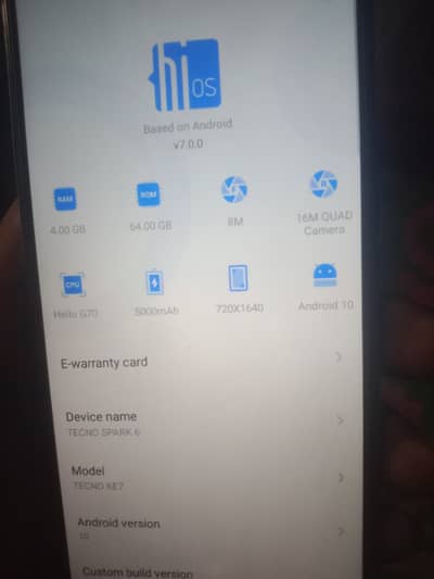 Tecno Spark 6 . . 4 . . 64 ha 10.8 ha ok ha