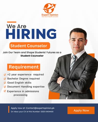 Student Counselor Required – Expert Opinion (Lahore)