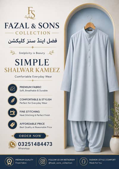 Men's Wash & Wear Shalwar Kameez | New Collection