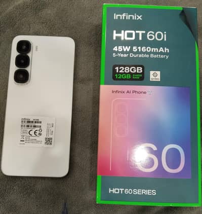 Infinix Hot 60i 6/128 6 Month warranty with box charger