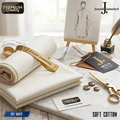 Pasha Premium Cotton Fabric – Silver Foil Collection (Unstitched Suit