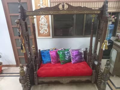 Antique Carved Wooden Jhoola / Swing – Excellent Condition