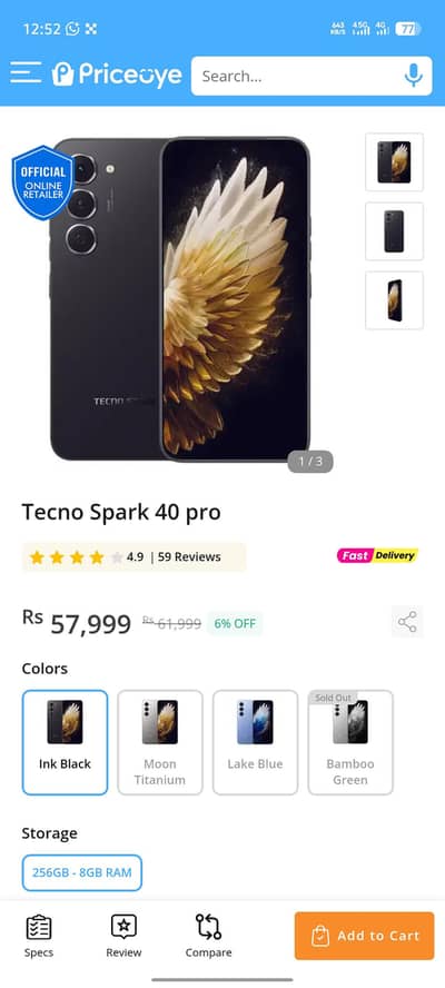 Tecno Spark 40 Pro full warranty only box open