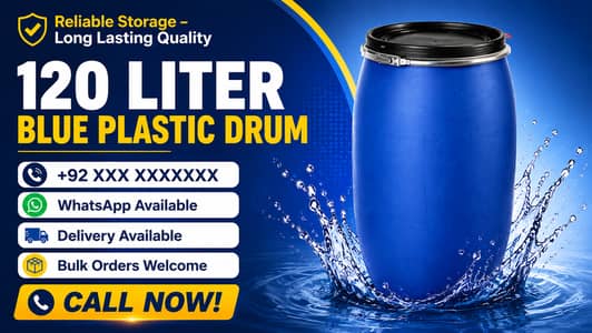 120L Blue Plastic Drum