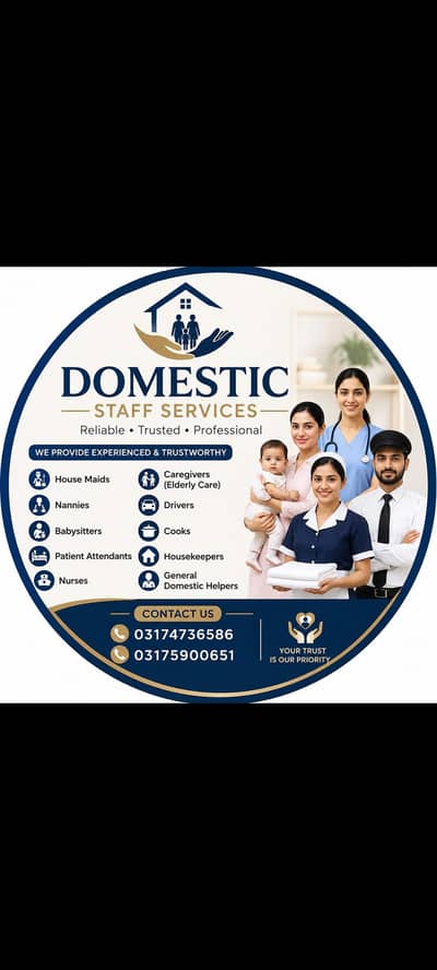 provide domestic staff maids,cooks,drivers,nurse, baby sitter etc