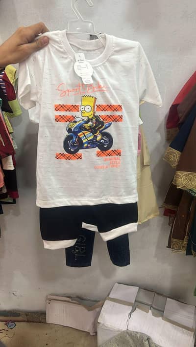 Kids Summer Dress Set for Boys | Cartoon Print T-Shirt & Shorts