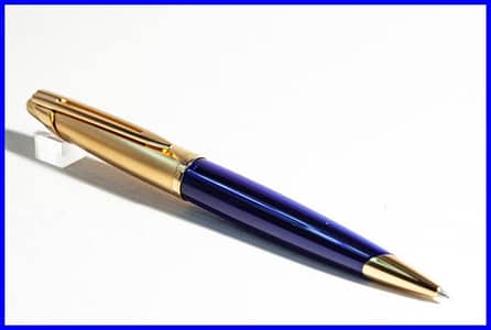 Waterman Edson blue sippahre ball point pen gold plated