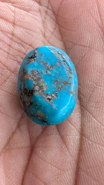 Natural Feroza Stone with Silver Veins/Matrix