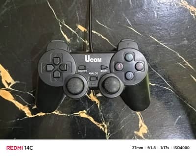 Ucom gaming controller/joystick with USB cable in black colour