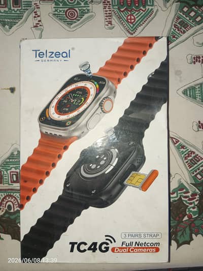 telzel watch android smart with sim and camera with 3 strap and box