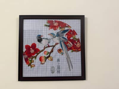 Cross stitch wall hanging.