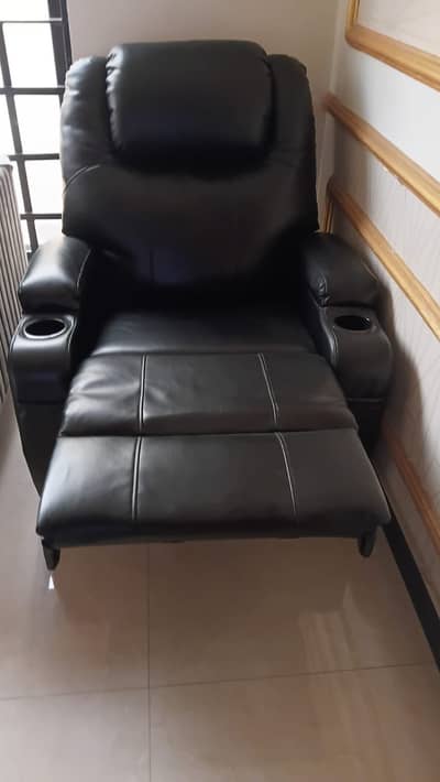Premium Black Leather Recliner Massger  Chair