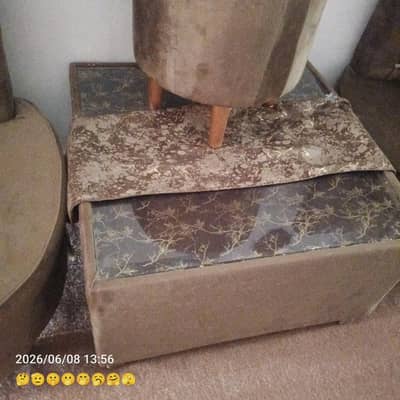 selling wooden table up glass