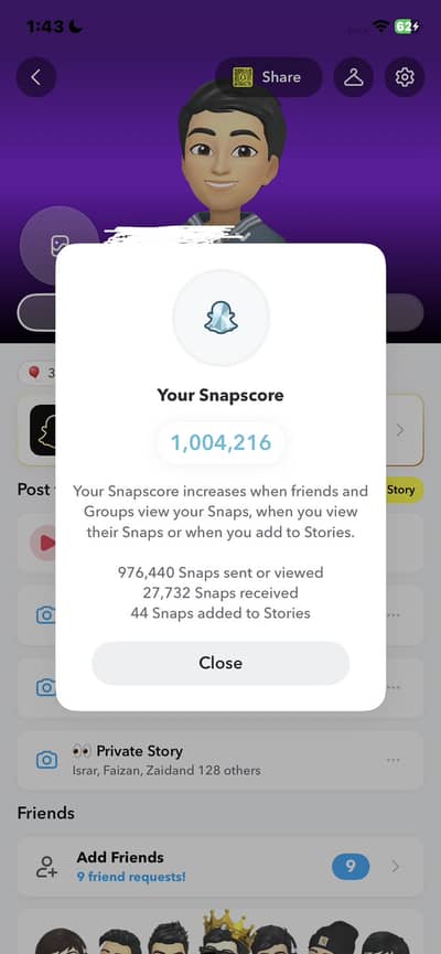 Premium Snap Profile with 1Million Plus Score for Digital Marketing