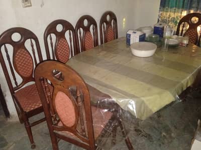 dining table and 6  chairs