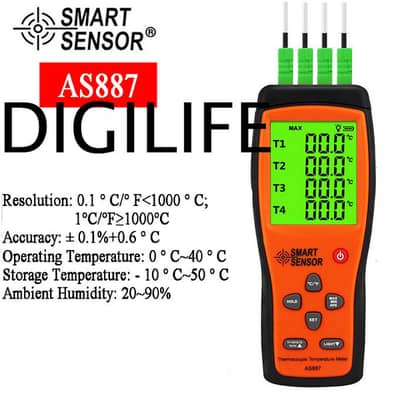 Thermocouple temperature Meter (four channel) AS887 SMART SENSOR