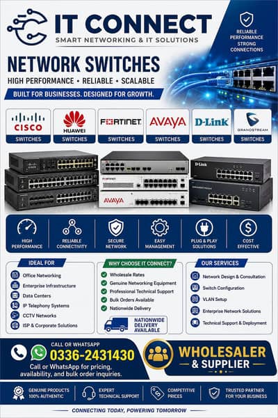 Cisco | Huawei | Fortinet | Avaya | D-Link | Grandstream Switch