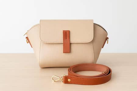 Elegant Textured Faux Leather Handbag with Magnetic Flap