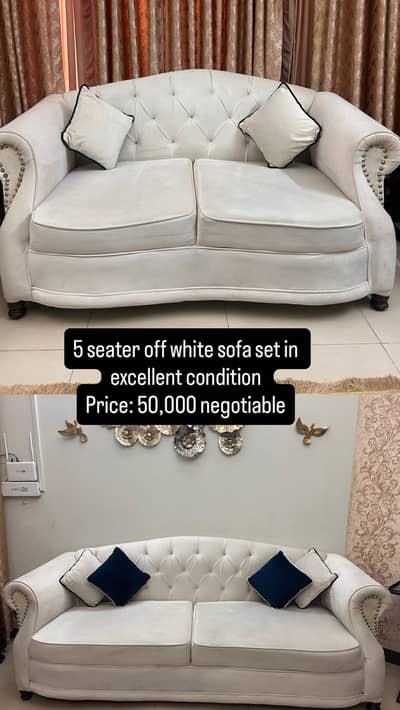 White velvet chesterfield sofa set