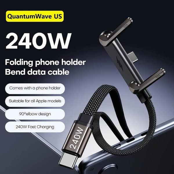 Type C to C Cable with 360 Degree Aluminum Stand, the Viral 240W