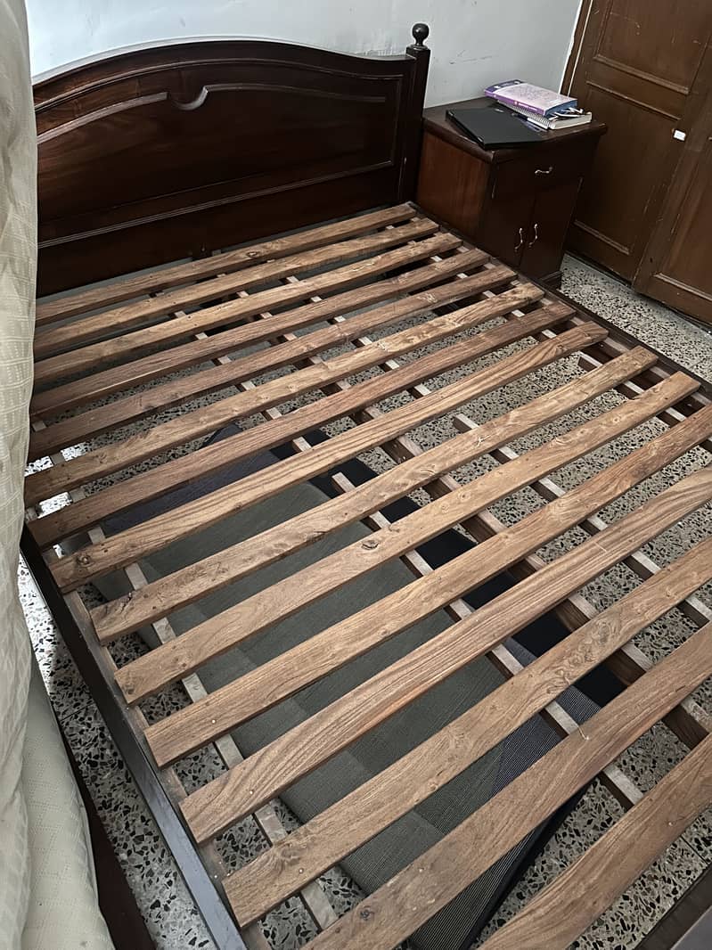 Solid wood king size bed set 6