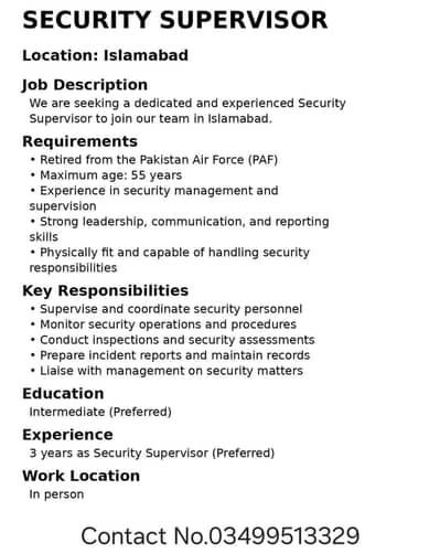 Security Supervisor