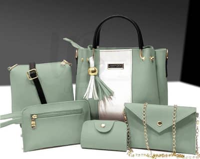 Ladies Stylish 5 Pcs Hand Bag Set
