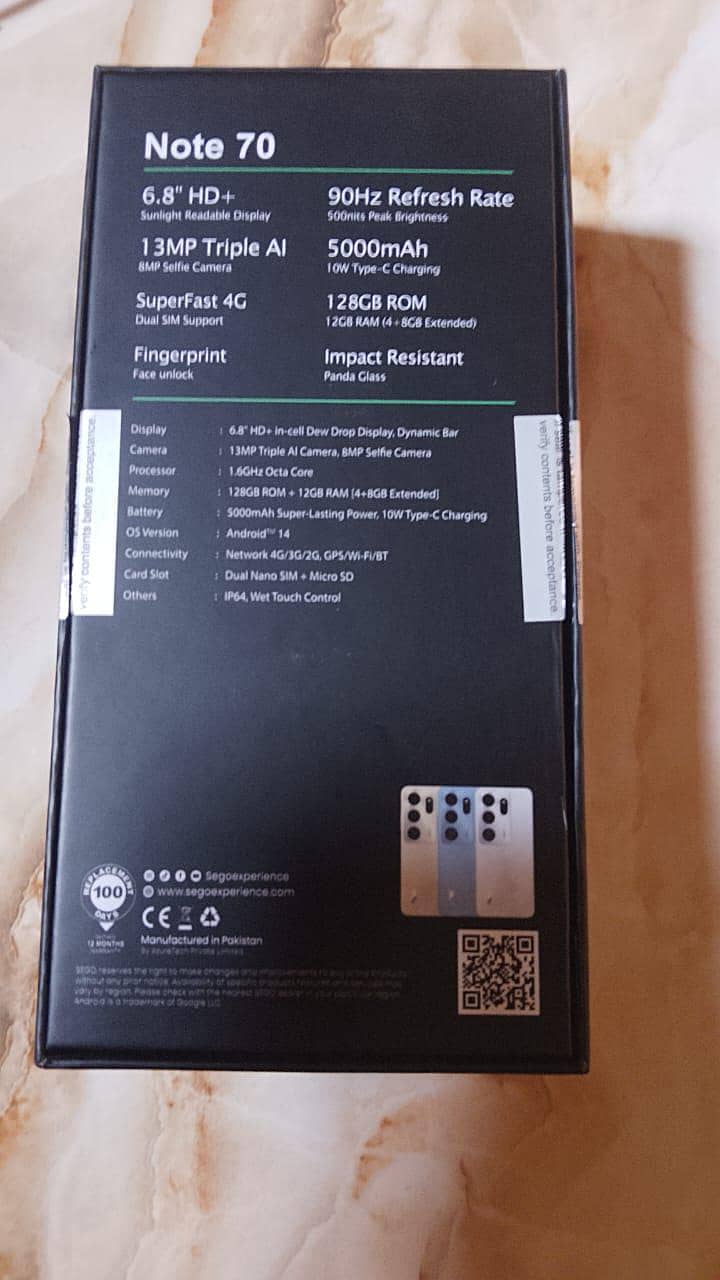 SEGO NOTE 70 4