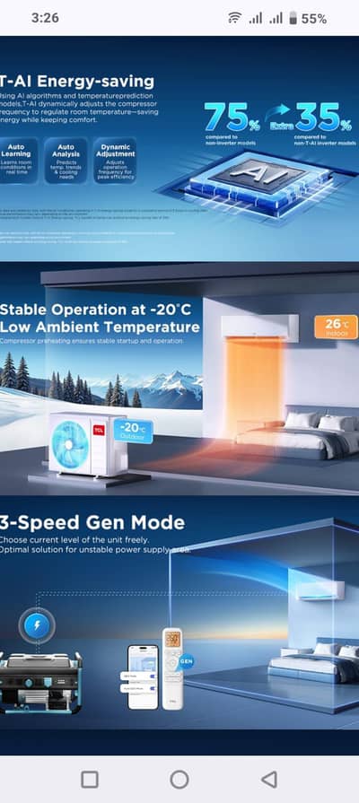TCL 1 Ton Inverter Ac Heat and Cool