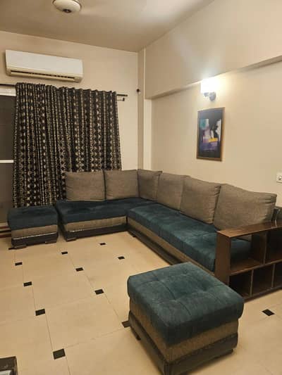 8-Seater L-Shaped Sofa Set with 2 Stools & Cushions