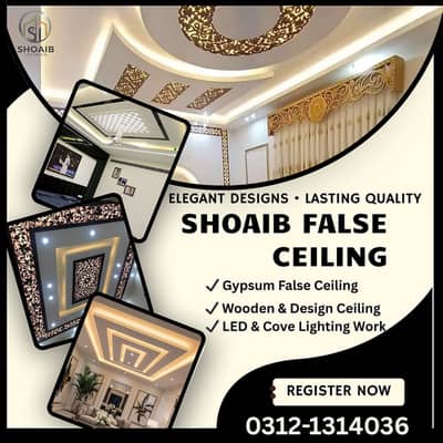 POP False Ceiling/Gypsum Ceiling/Pvcpannel/Cement Board/Paint work