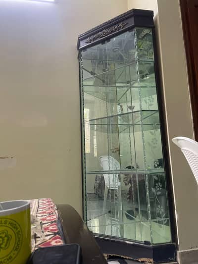 Corner Glass Showcase / Crockery Divider (Urgent Sale - Low Price)
