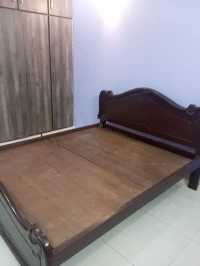 Classic Wooden Double Bed Frame – Good Condition | Urgent Sale