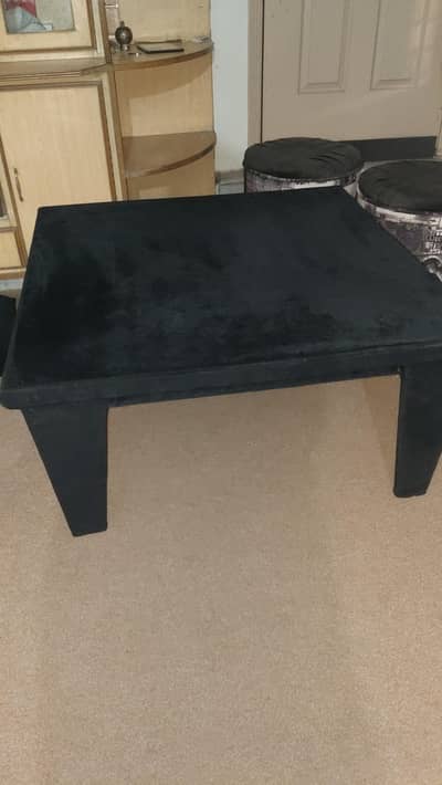 3 curtains for sale and a centre table with glass top