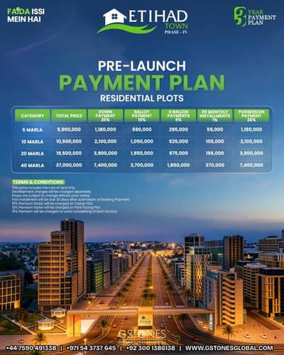 5 MARLA RESIDENTIAL PLOT ETIHAD TOWN PHASE 4