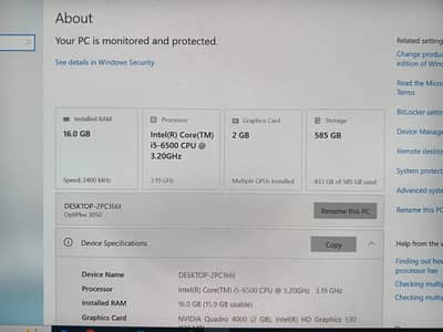 Dell optiplex 3050 core i5 6th generation gaming pc with Dell lcd