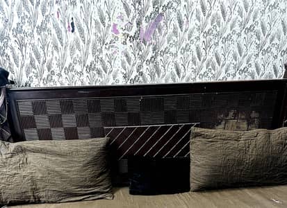 Wooden bed set complete with cabinet