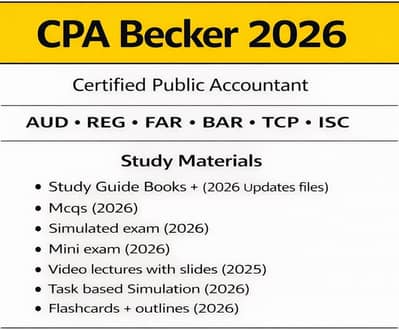 CPA CIA CMA 2026-25 Becker Uworld Gleim Books Mcqs Video Lectures