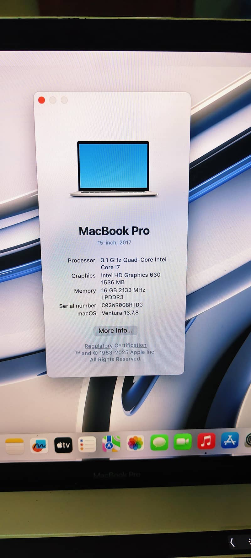 2017 model apple macbook pro 2
